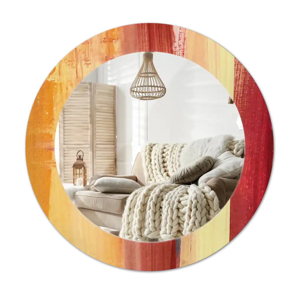 Round decorative mirror Abstract painting
