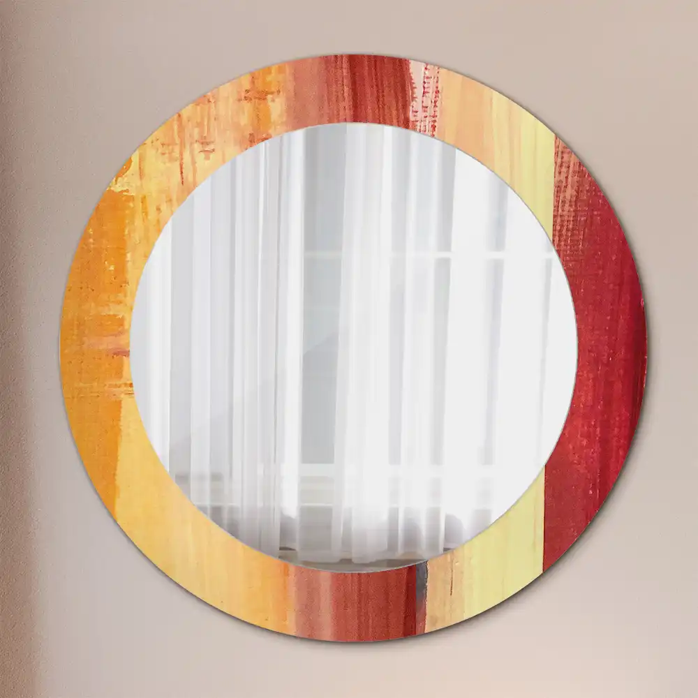 Round decorative mirror Abstract painting