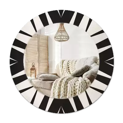 Round mirror frame with print Abstract geometry