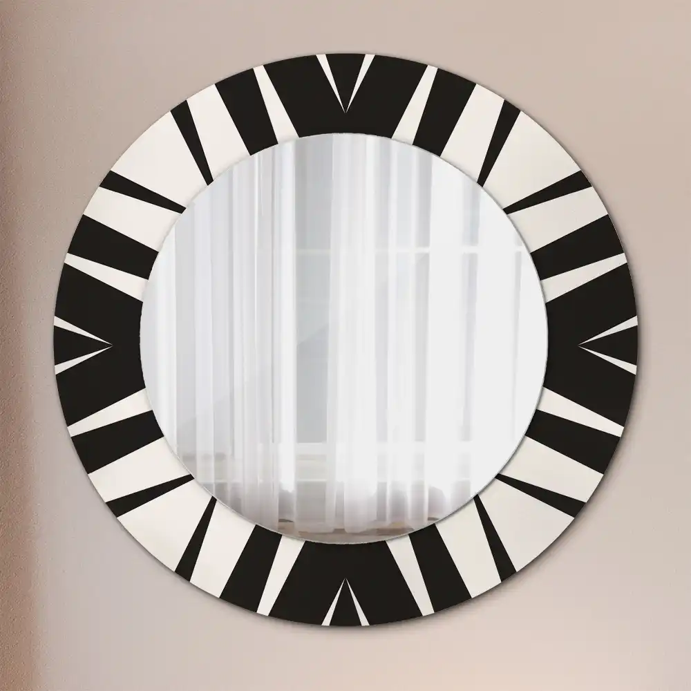 Round mirror frame with print Abstract geometry