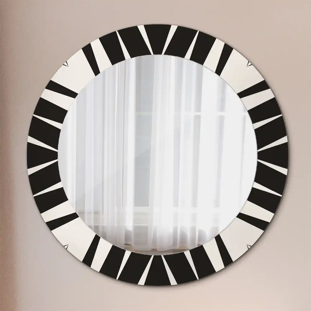 Round mirror frame with print Abstract geometry