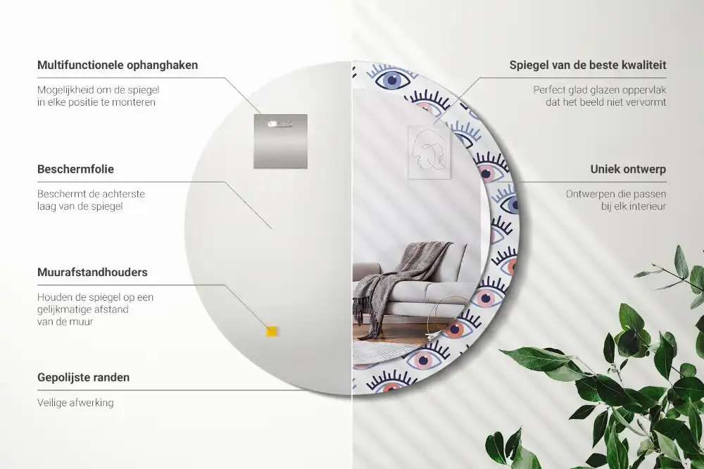 Round decorative mirror Eyes