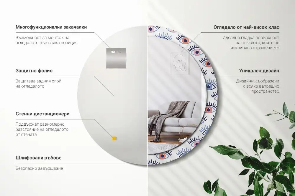Round decorative mirror Eyes