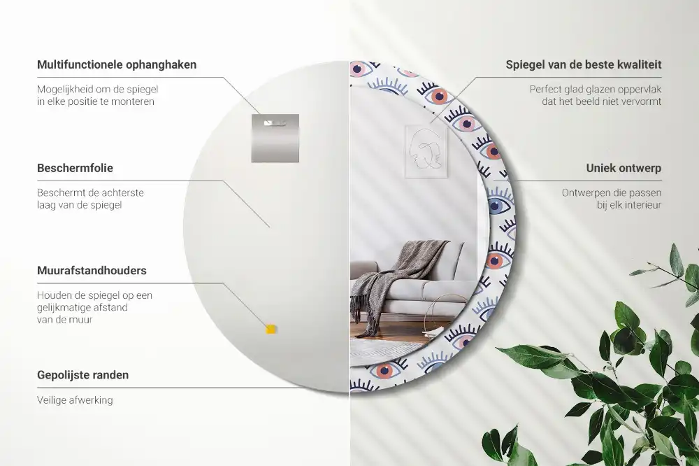 Round decorative mirror Eyes
