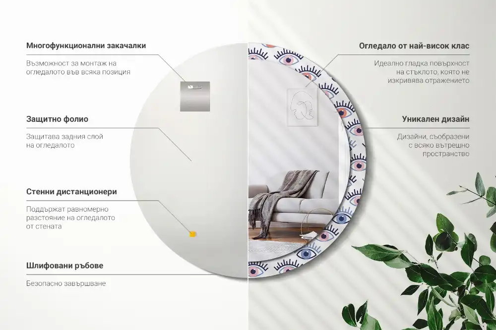 Round decorative mirror Eyes