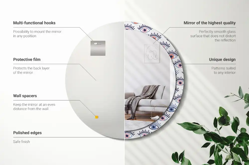 Round decorative mirror Eyes