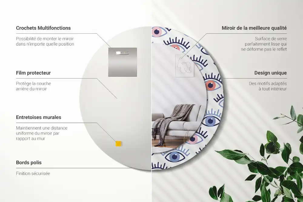 Round decorative mirror Eyes
