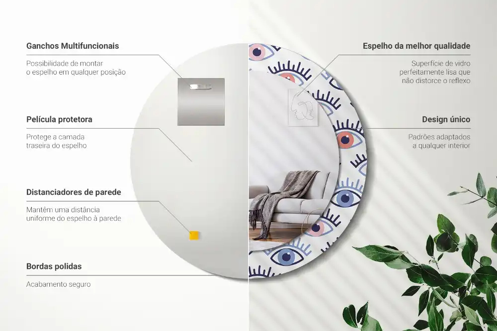 Round decorative mirror Eyes