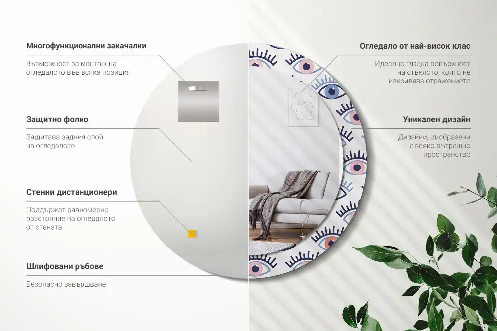 Round decorative mirror Eyes