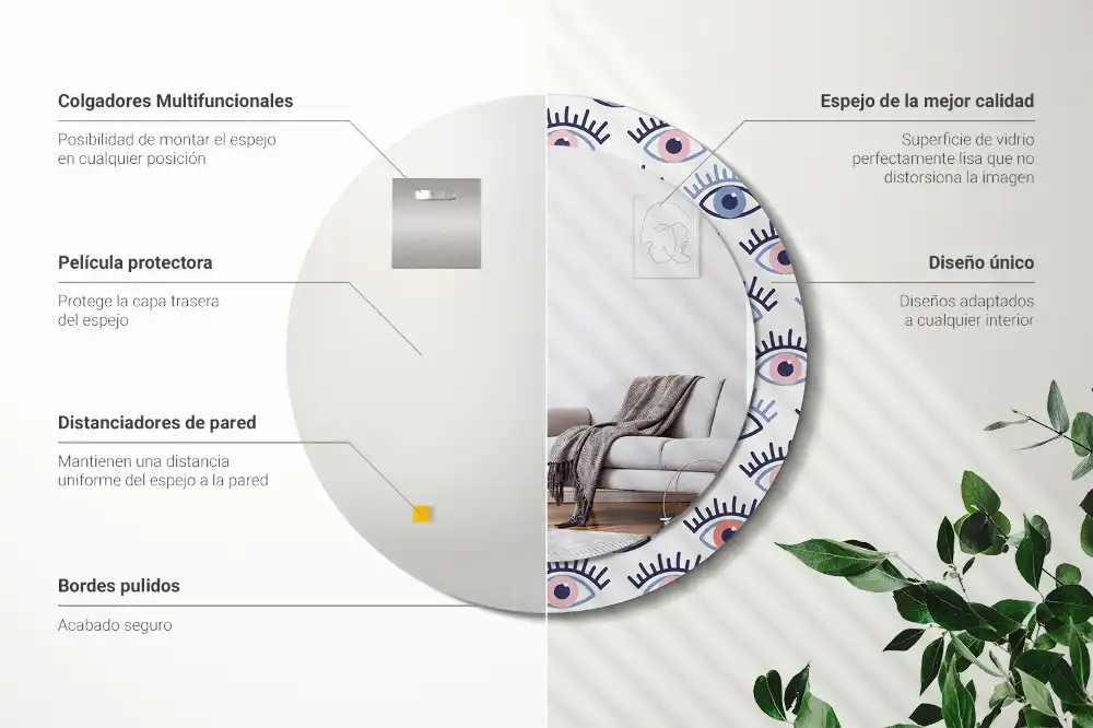 Round decorative mirror Eyes
