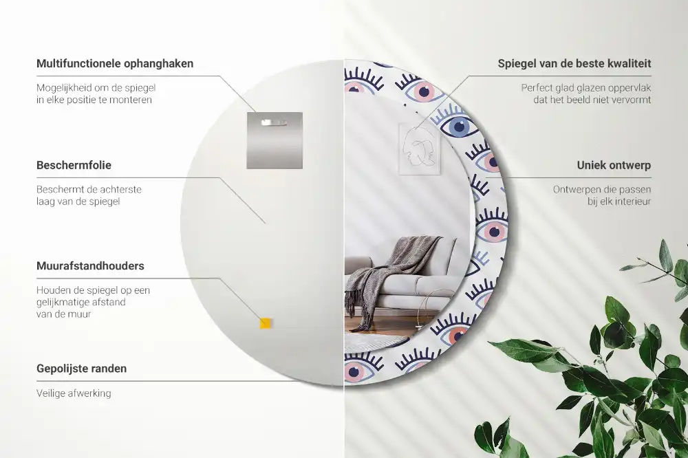 Round decorative mirror Eyes