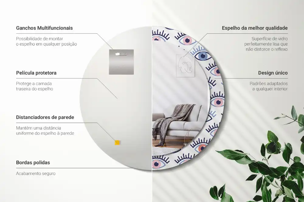 Round decorative mirror Eyes