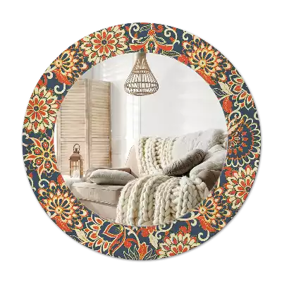 Round decorative mirror Retro flowers
