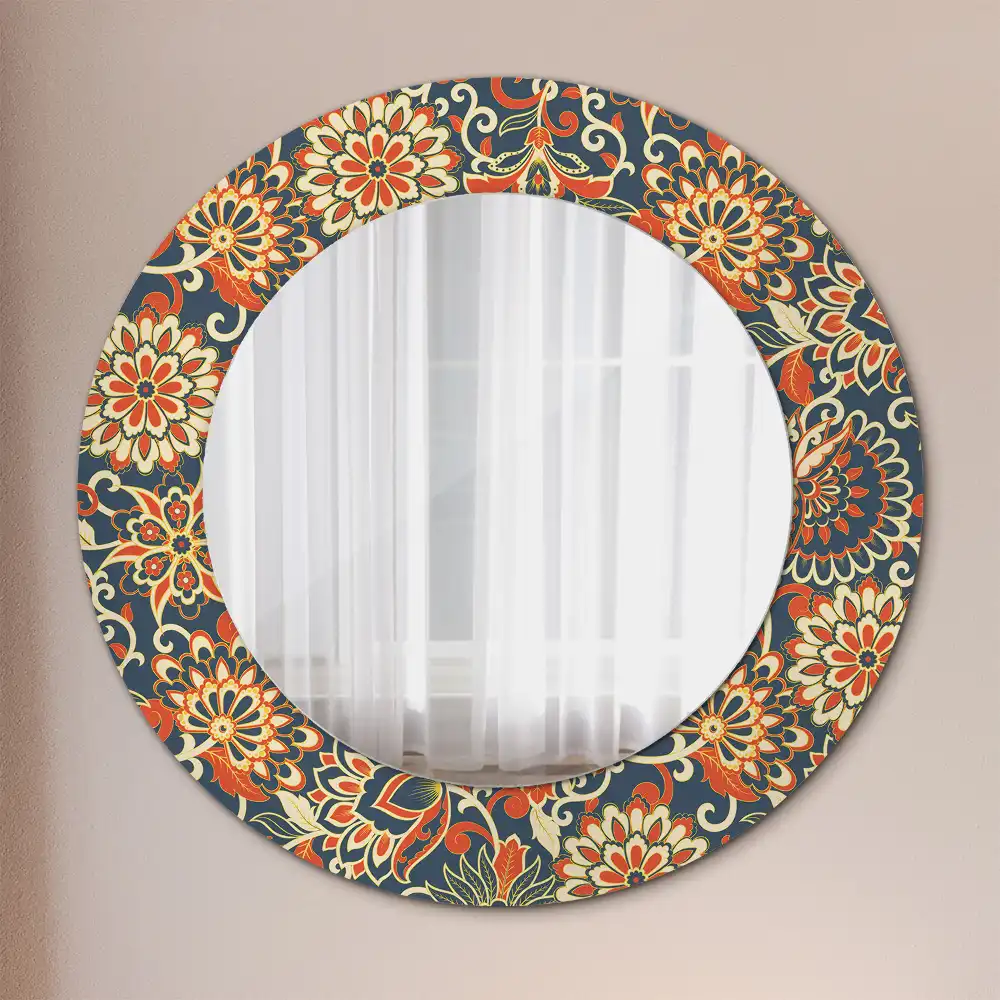 Round decorative mirror Retro flowers