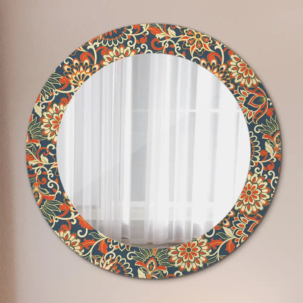 Round decorative mirror Retro flowers