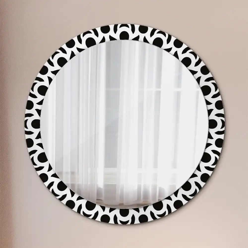 Round wall mirror decor Black ornament
