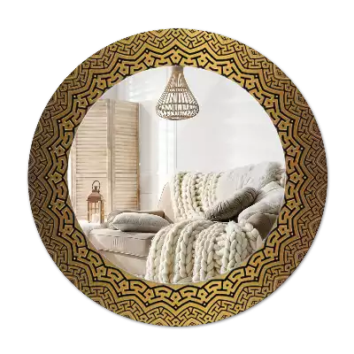 Round printed mirror Greek ornament