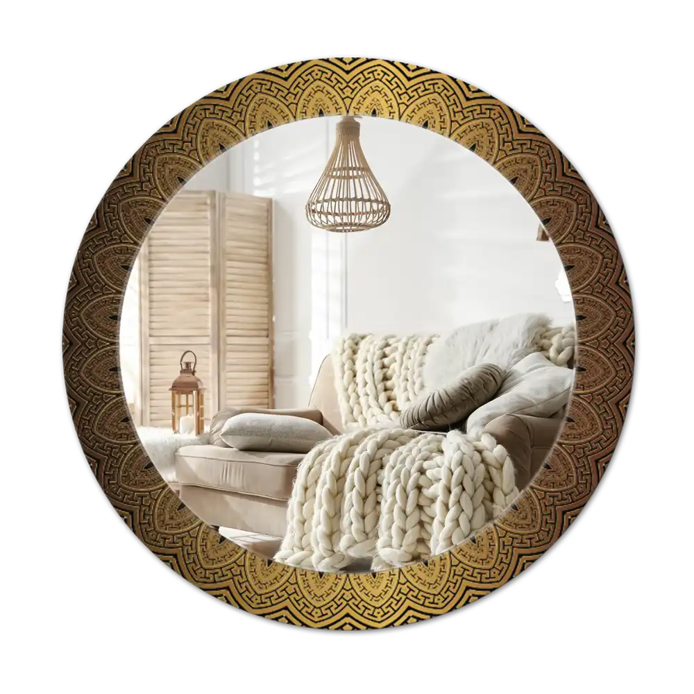 Round printed mirror Greek ornament