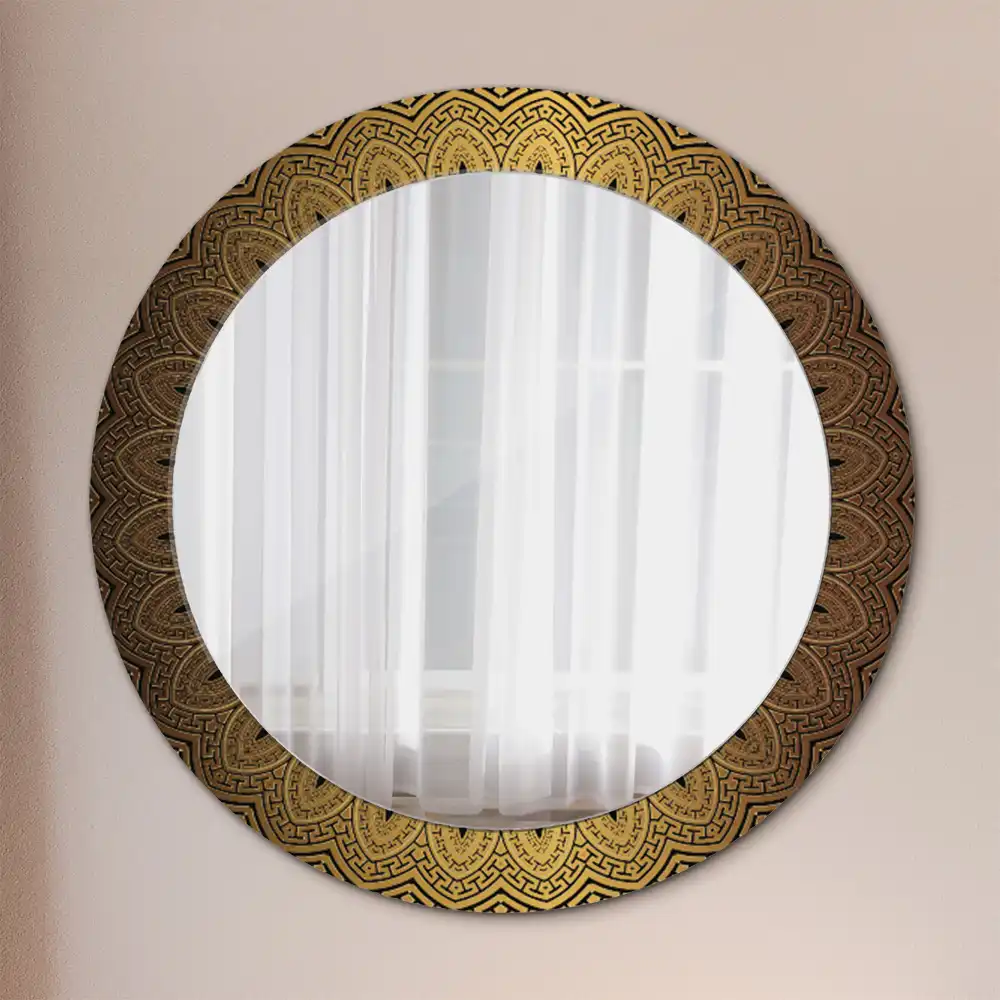 Round printed mirror Greek ornament
