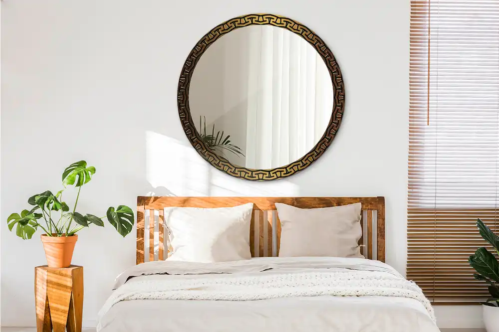 Round printed mirror Greek ornament