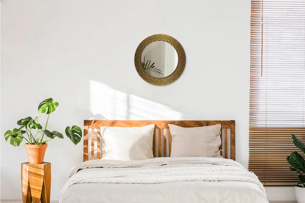 Round printed mirror Greek ornament