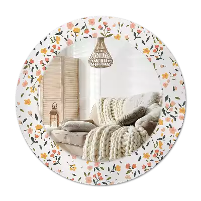Round decorative mirror Little flowers
