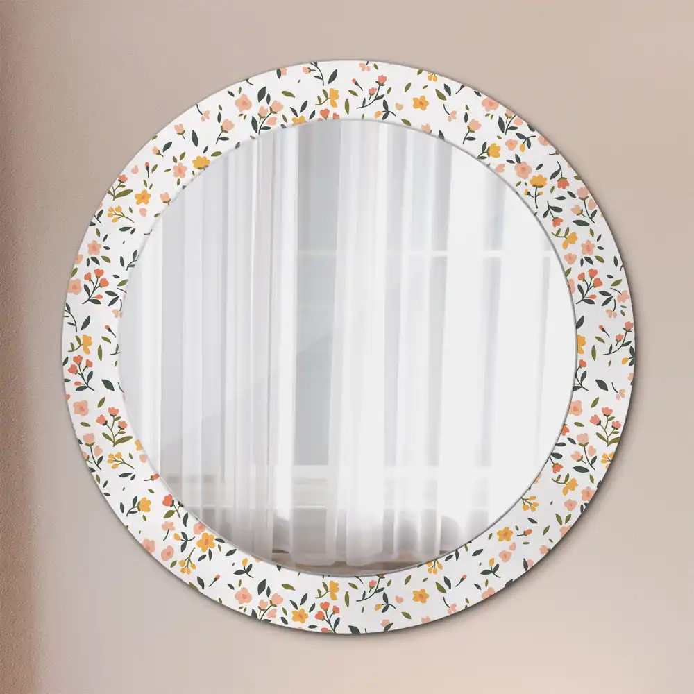 Round decorative mirror Little flowers