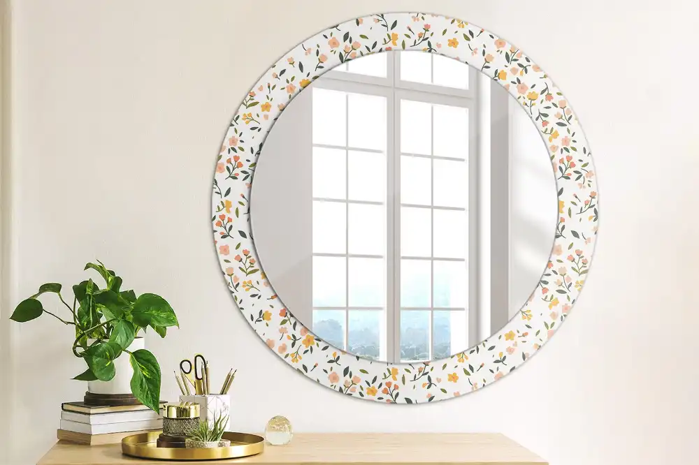 Round decorative mirror Little flowers