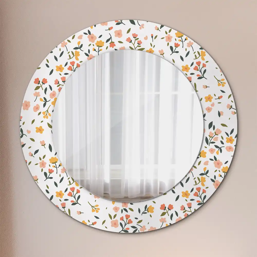 Round decorative mirror Little flowers