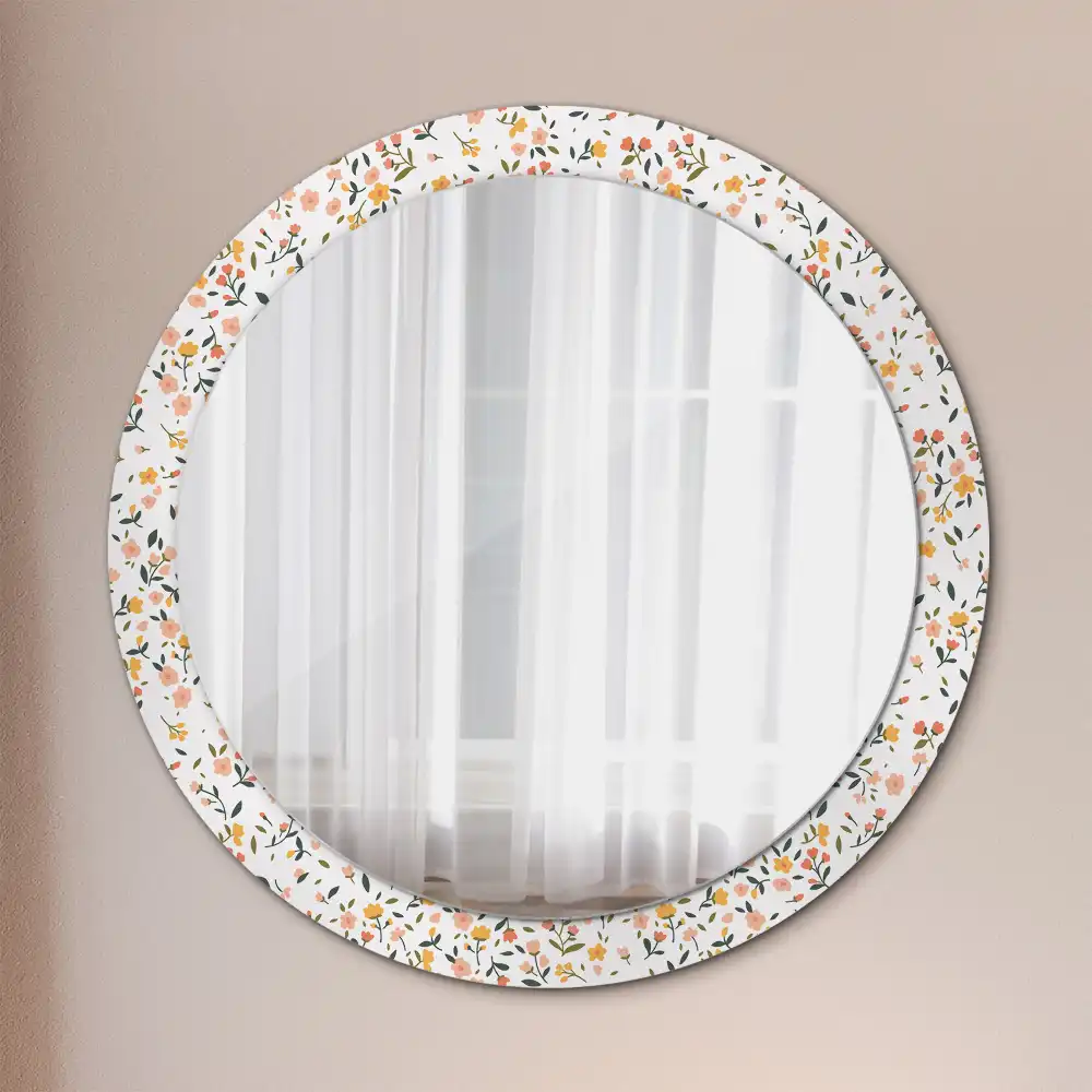 Round decorative mirror Little flowers