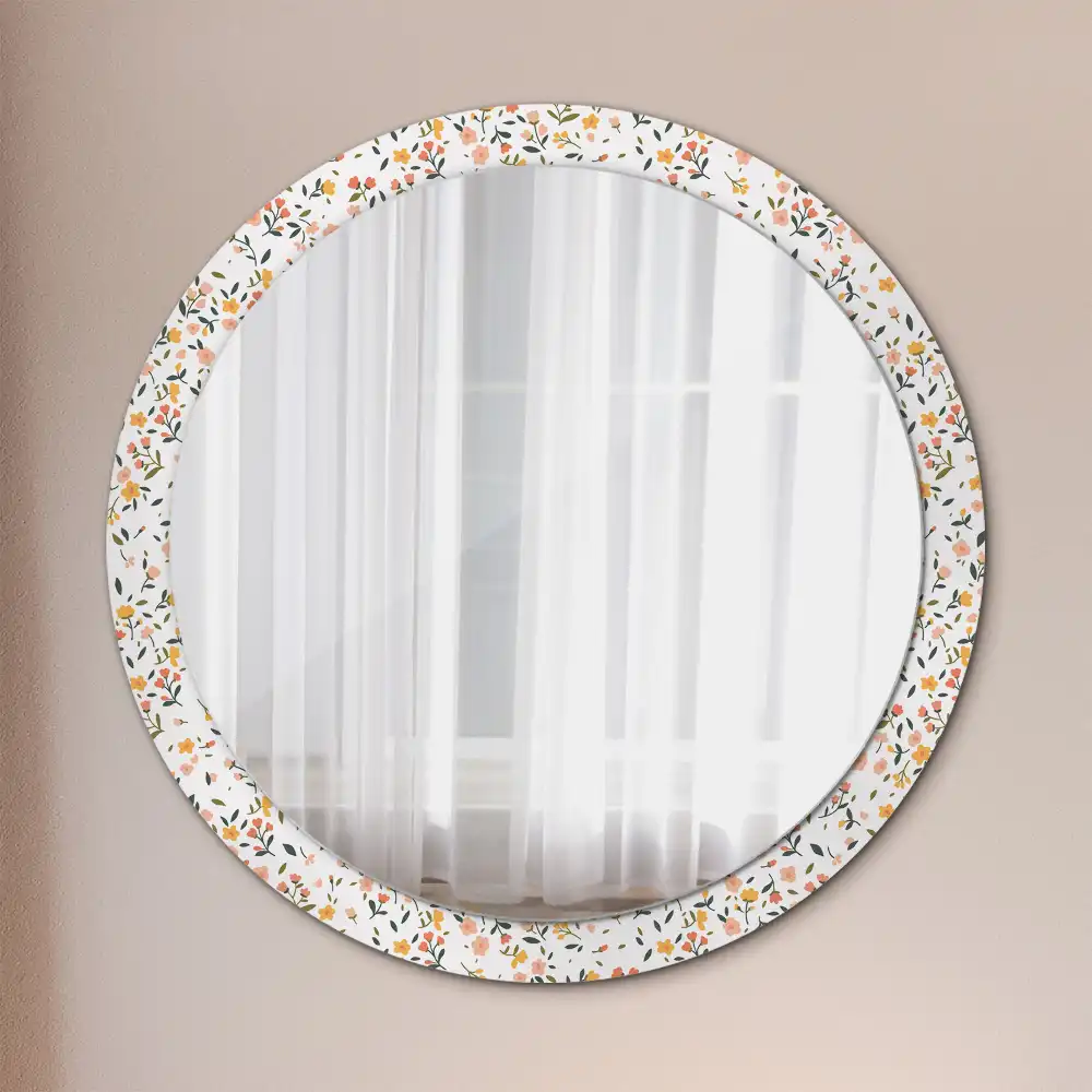 Round decorative mirror Little flowers