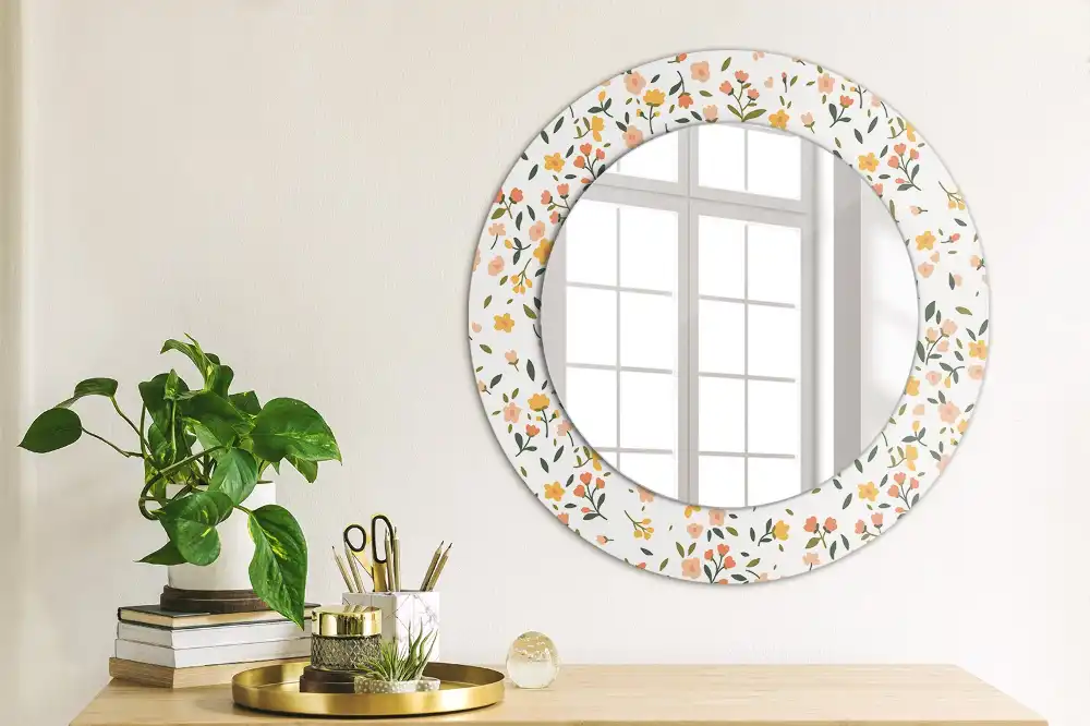 Round decorative mirror Little flowers
