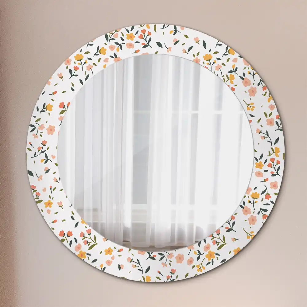 Round decorative mirror Little flowers