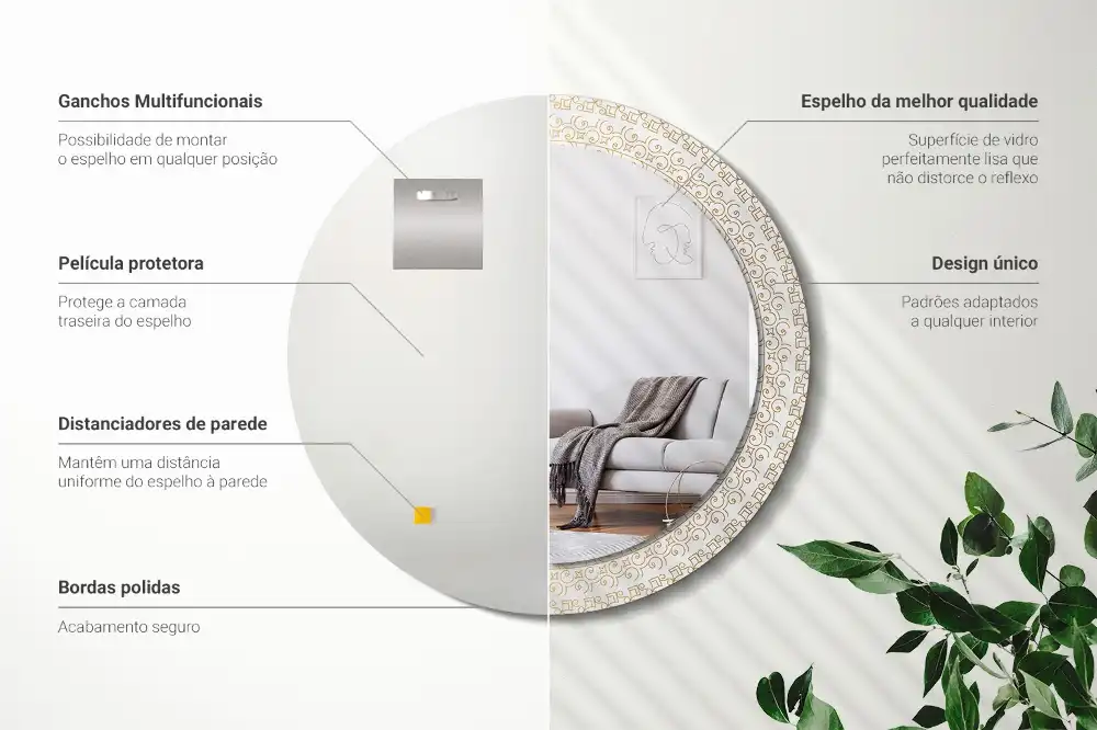 Round wall mirror decor Indian mandala