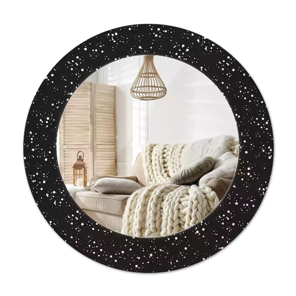 Round printed mirror Chaotic dots