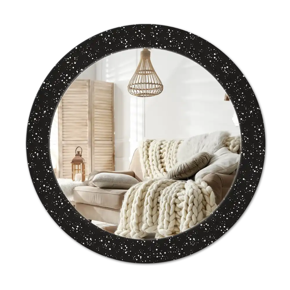 Round printed mirror Chaotic dots