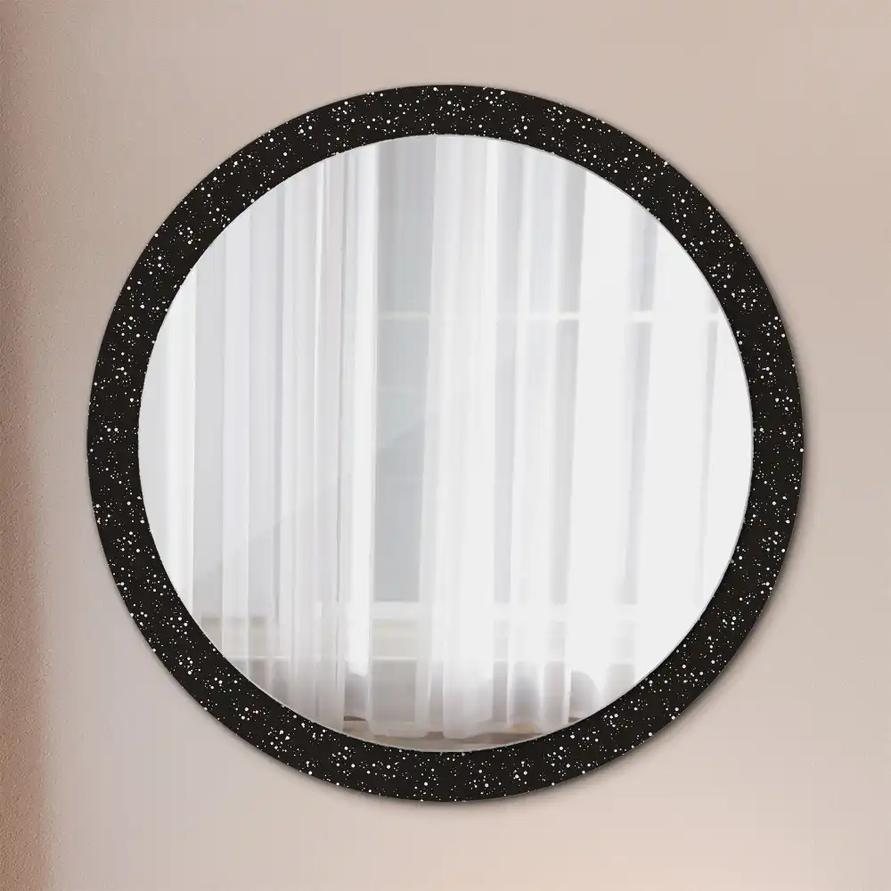 Round printed mirror Chaotic dots