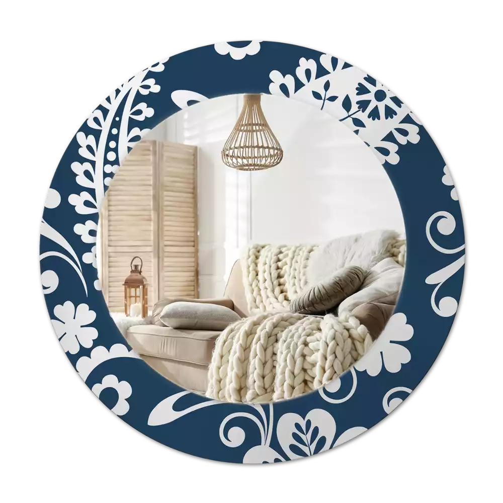Round decorative mirror Paisley Composition