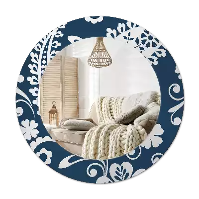 Round decorative mirror Paisley Composition