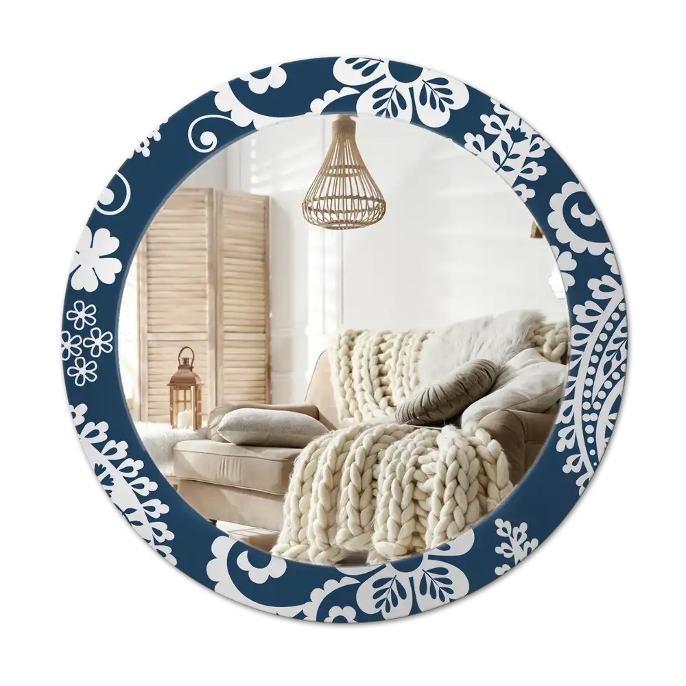 Round decorative mirror Paisley Composition