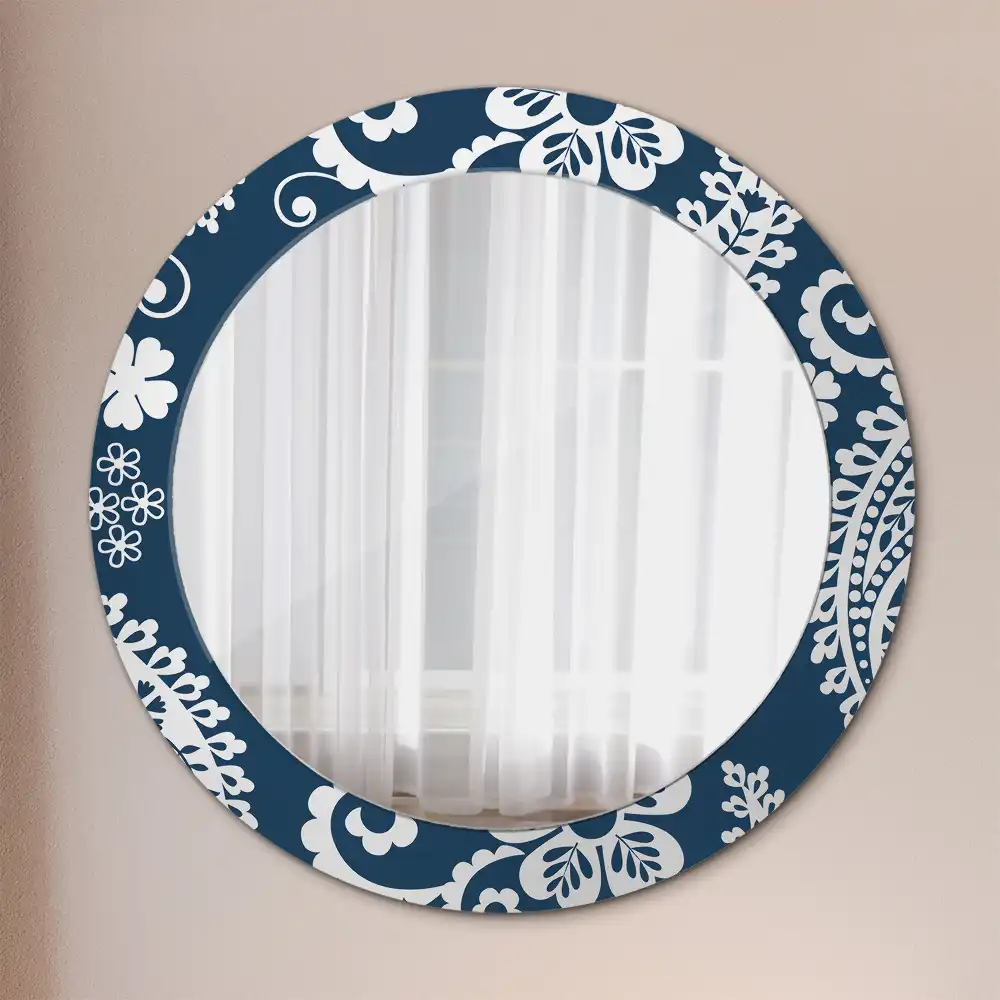 Round decorative mirror Paisley Composition