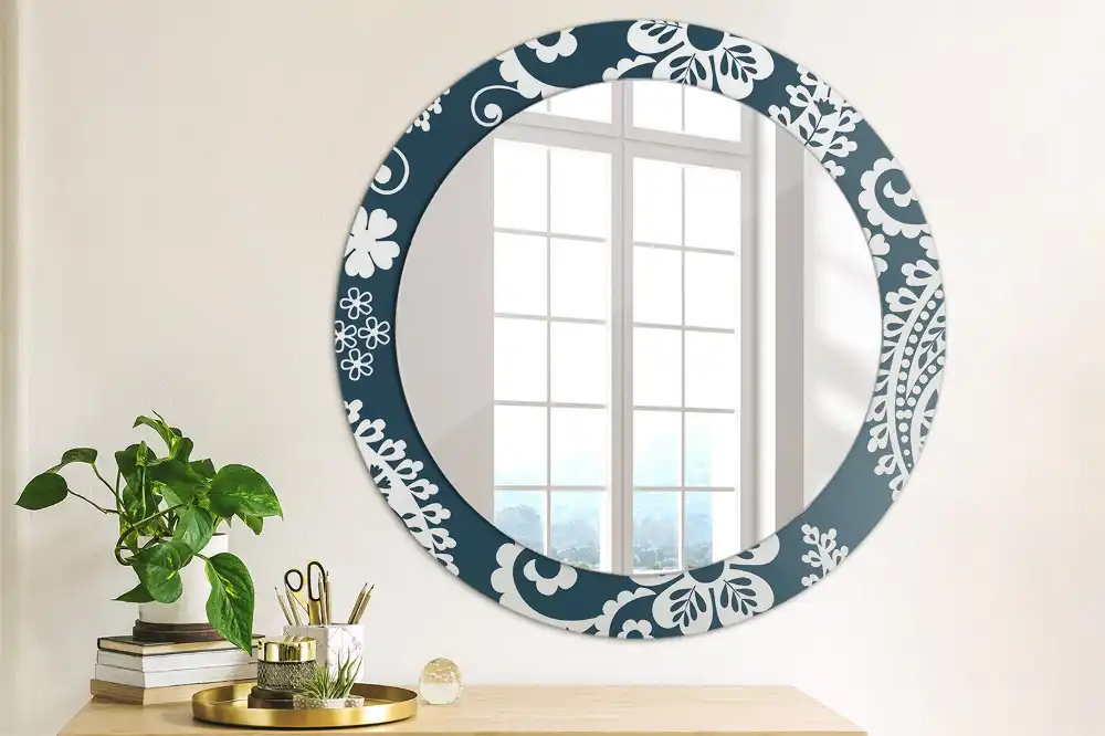 Round decorative mirror Paisley Composition