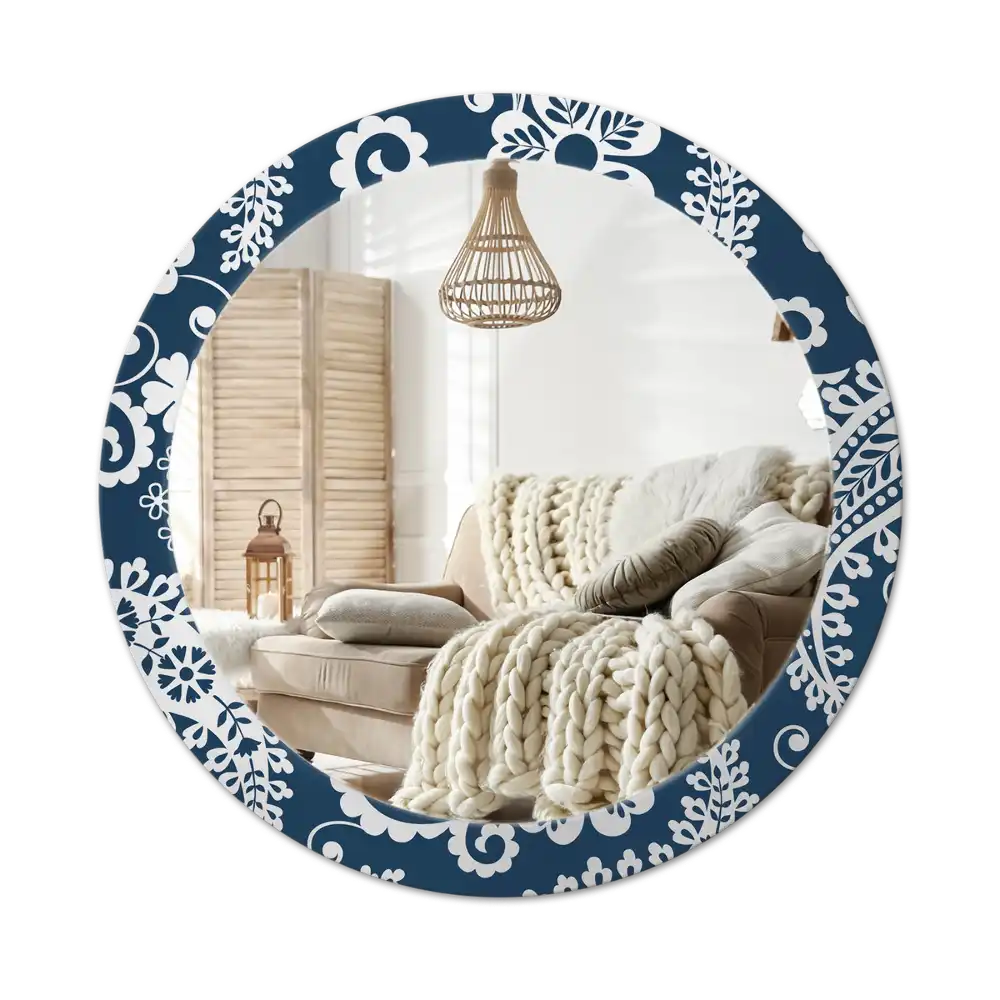 Round decorative mirror Paisley Composition