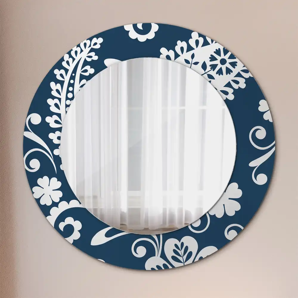 Round decorative mirror Paisley Composition