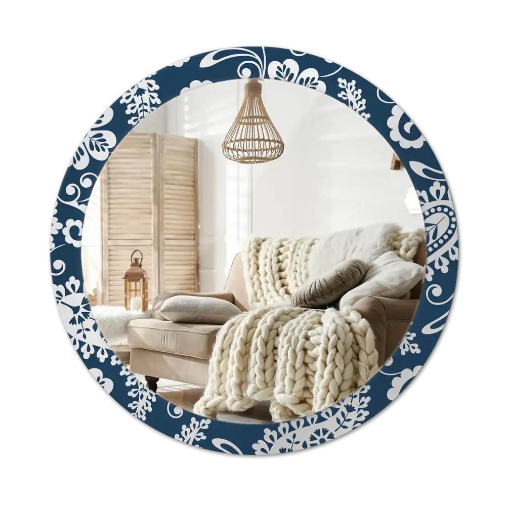 Round decorative mirror Paisley Composition