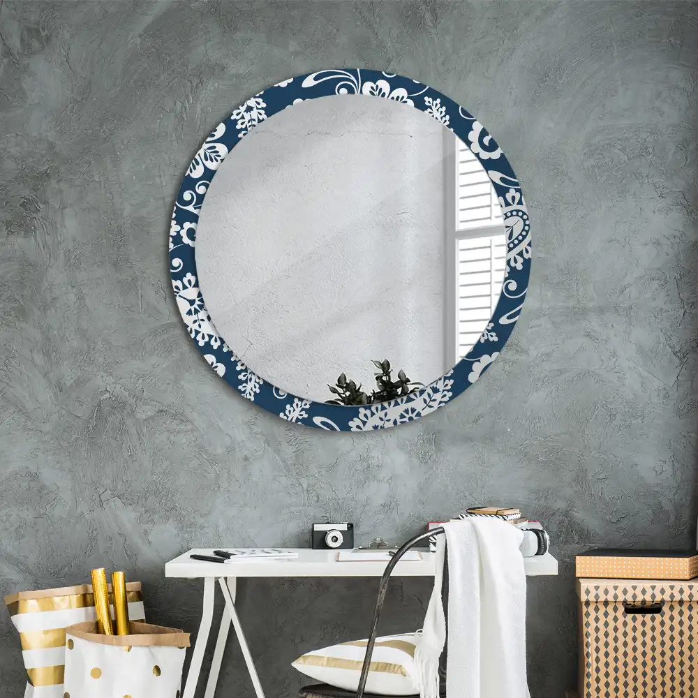 Round decorative mirror Paisley Composition