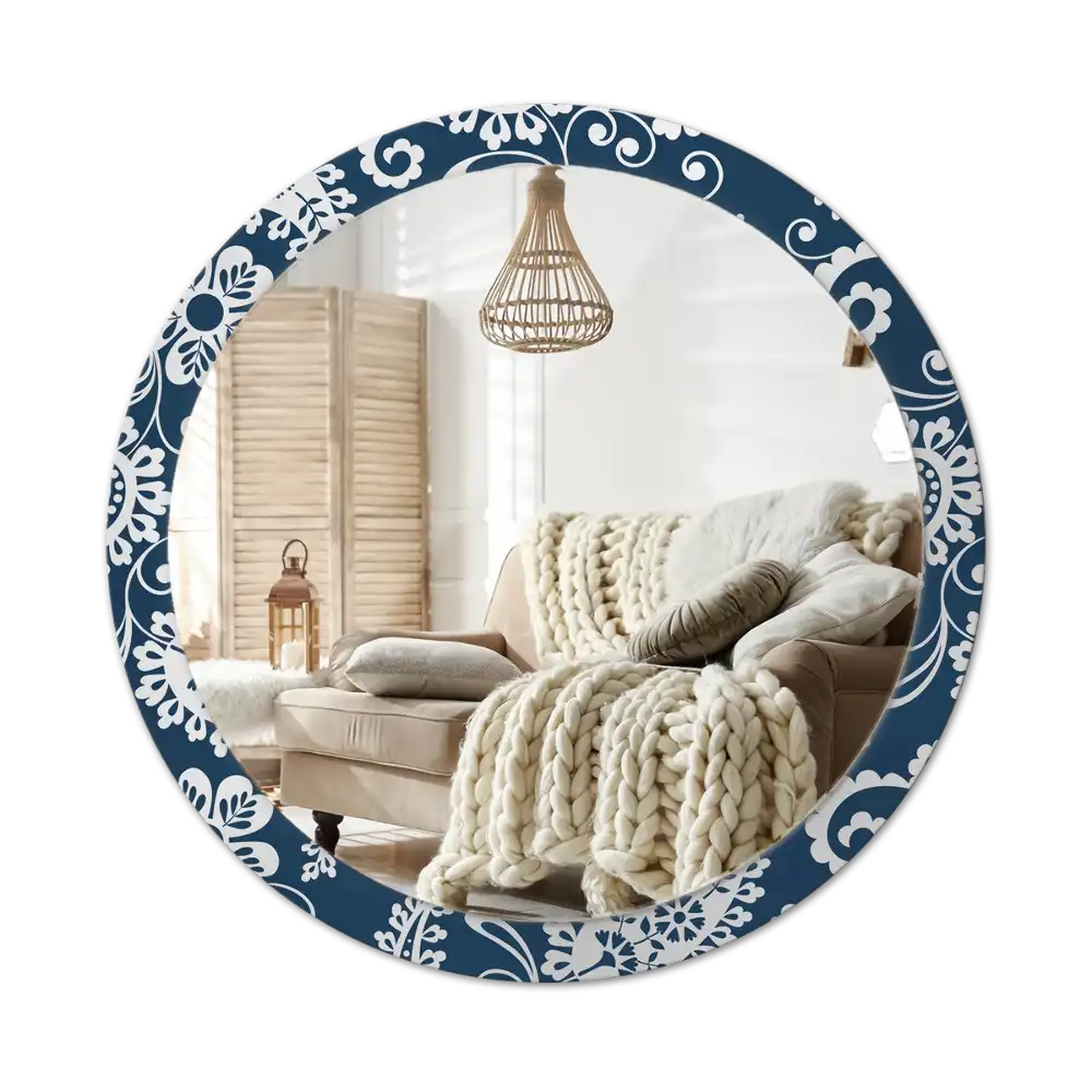 Round decorative mirror Paisley Composition