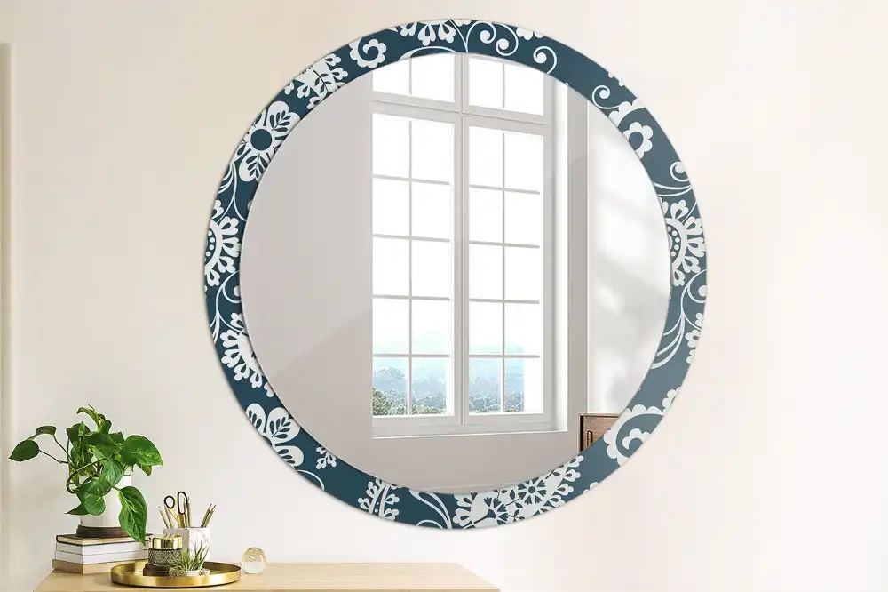 Round decorative mirror Paisley Composition