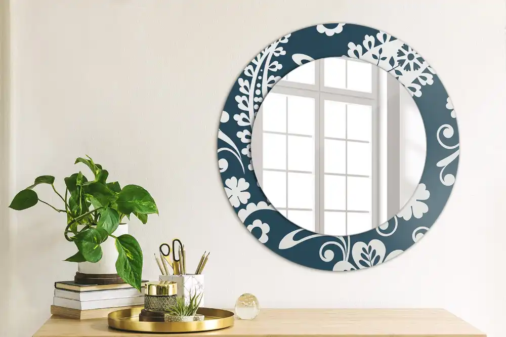 Round decorative mirror Paisley Composition