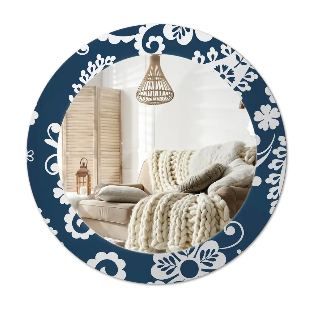 Round decorative mirror Paisley Composition